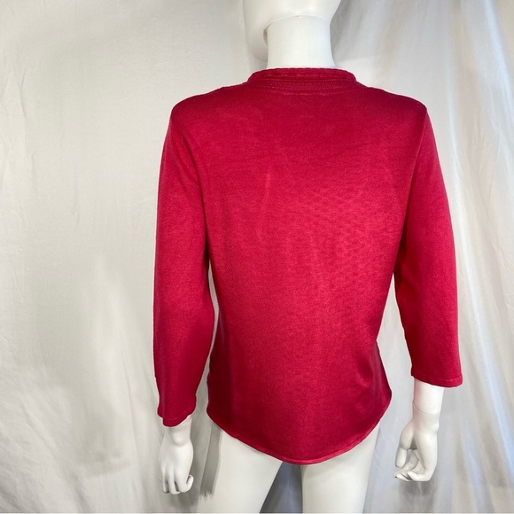 I.N. Studio Petite Dark Melon Laced Color Knit Top - Picture 3 of 7